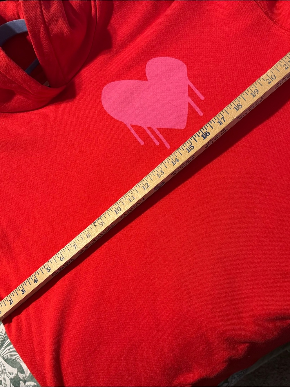 Kerri Rosenthal Red Hoodie with Pink Drip Heart - Picture 7 of 8